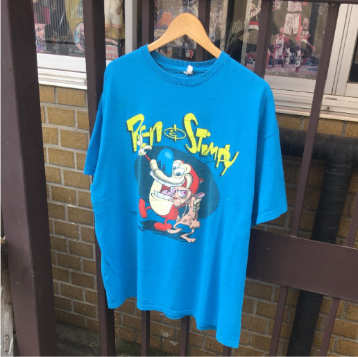 Ren Stimpy Tシャツ 2xl キャラクターtシャツ 古着 Neckdown