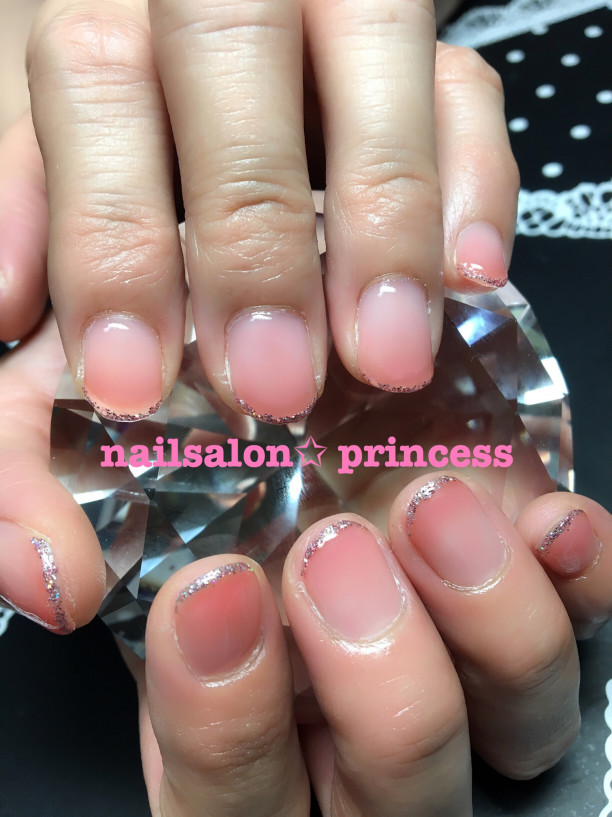 ちゅるるん クリアピンクネイル Nailsalon プリンセス