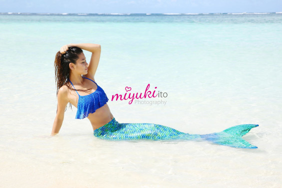 今日のマーメイドフォト リサちゃん グアム記念写真