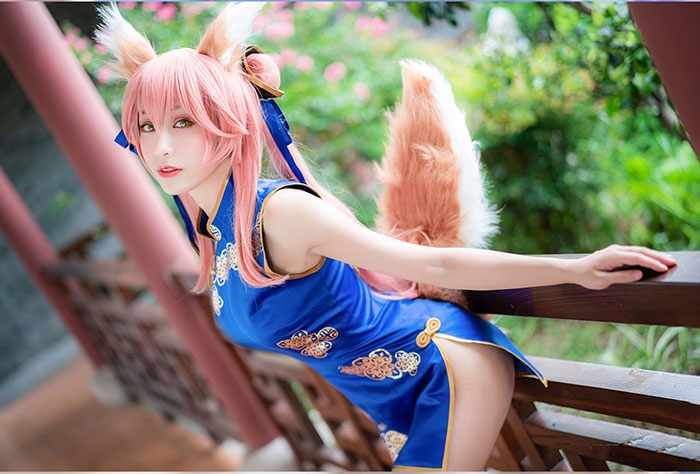 Fate Grand Order FGO 玉藻の前 チャイナ服 青色 コスプレ衣装 | 激安