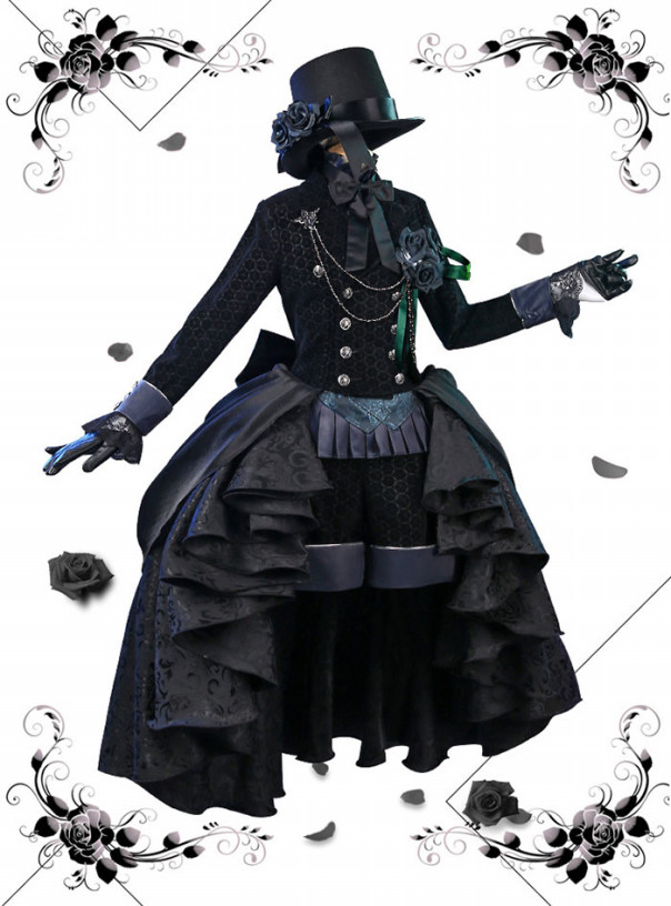 黒執事 シエル・ファントムハイヴ 黒ローズ バラ 礼服 コスプレ衣装 全 