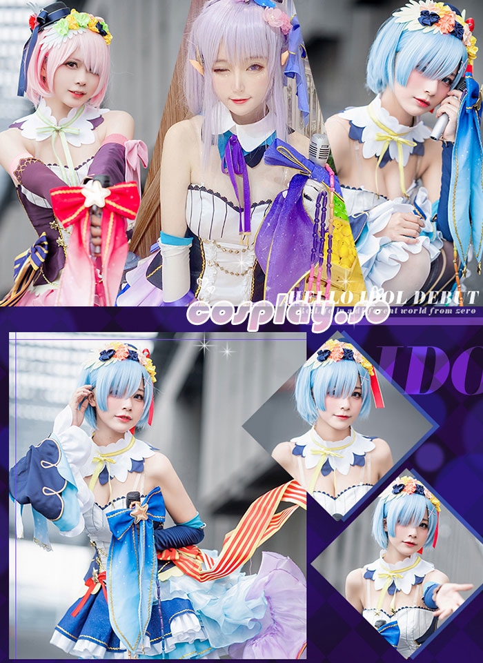 Re：ゼロから始める異世界生活 エミリア アイドル ドレス コスプレ衣装