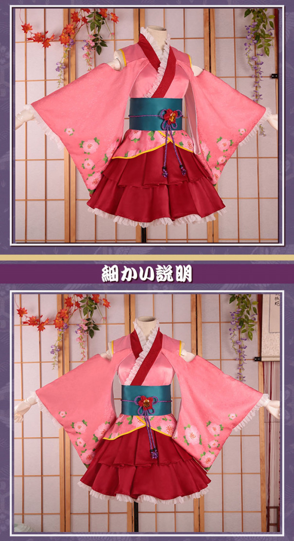 神楽ちゃん銀魂華祭りの着物 スカート 激安コスプレ衣装の通販 販売