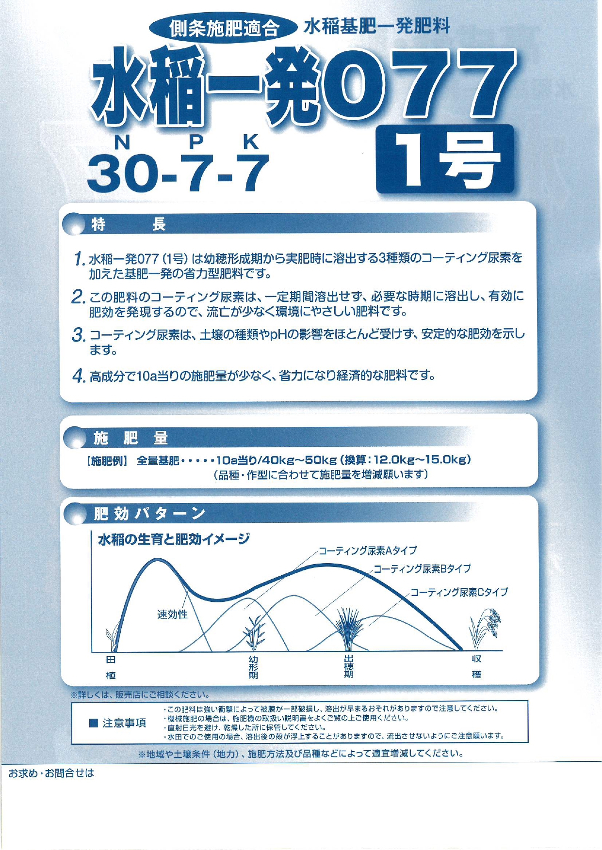 水稲一発077 1号 | フクムラ