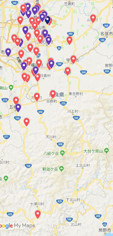 奈良県内 高等学校 所在地map 奈良の高校発展18