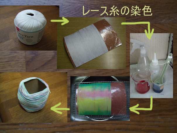 レース糸を多色染めして、作品を作ってみました。 | 家庭用染料ベスト