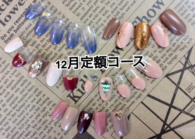 12月定額コース 6500 オフ代別 芦屋 ネイルサロン プリューボゥ Nail Salon Plus Beau