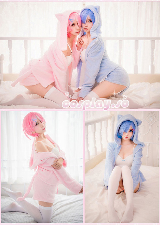 Re ゼロから始める異世界生活 リゼロ ラム レム 猫嬢 日常服 パジャマ Sunshinecos