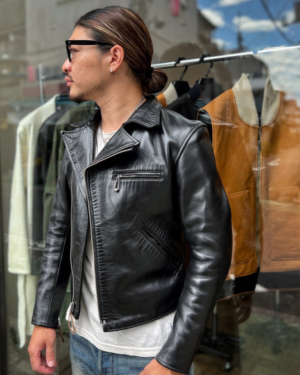 MARCELLO 厳つく PAMPALONI レザージャケット 本革 フィレンツェ製