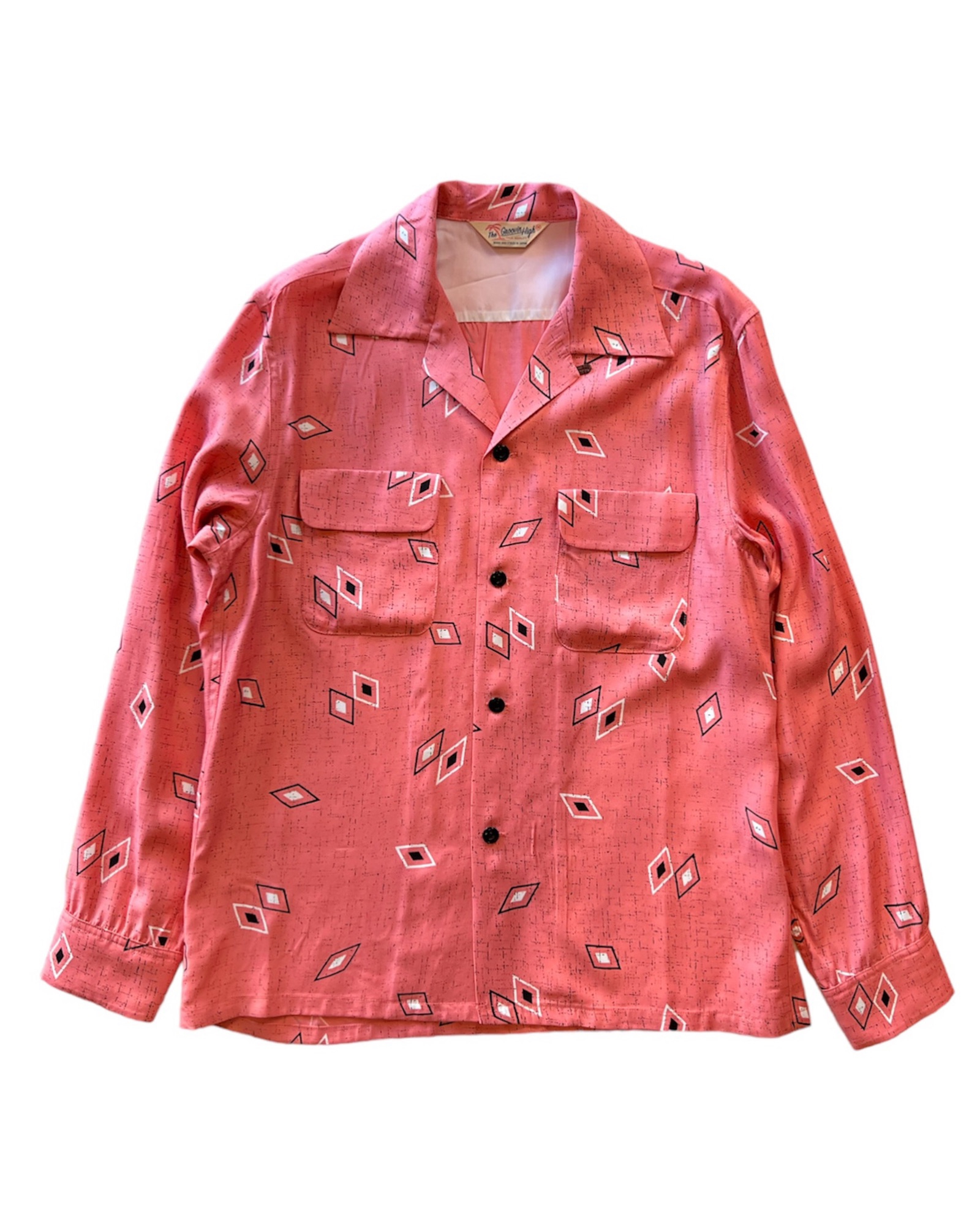 The GROOVIN HIGH 50s スタイル レーヨンシャツ ピンク The GROOVIN HIGH 1950s スタイル レーヨンシャツ ピンク The