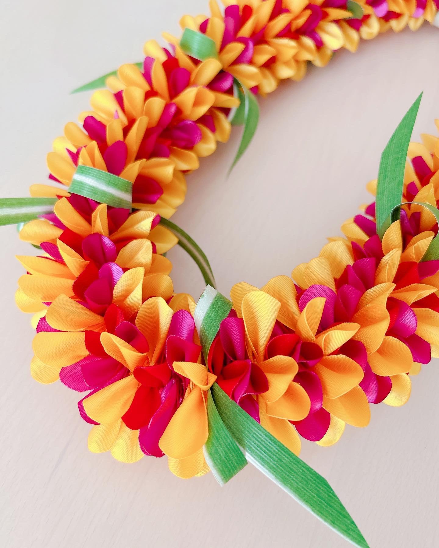 Mokara Lei🧡 | Aloalo Lulu Hawaiian RibbonLei Studio