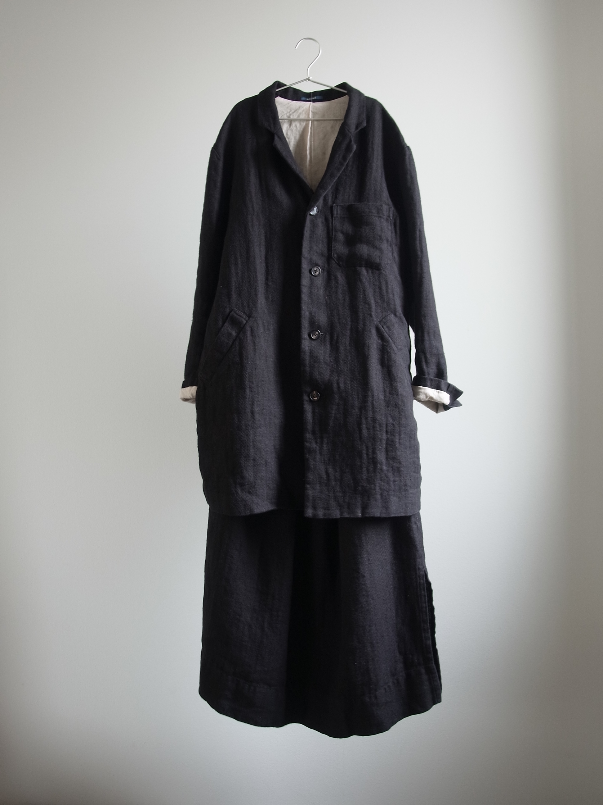 salue-12 unisex coat jacket〈herringbone／black〉 | SALUÉ