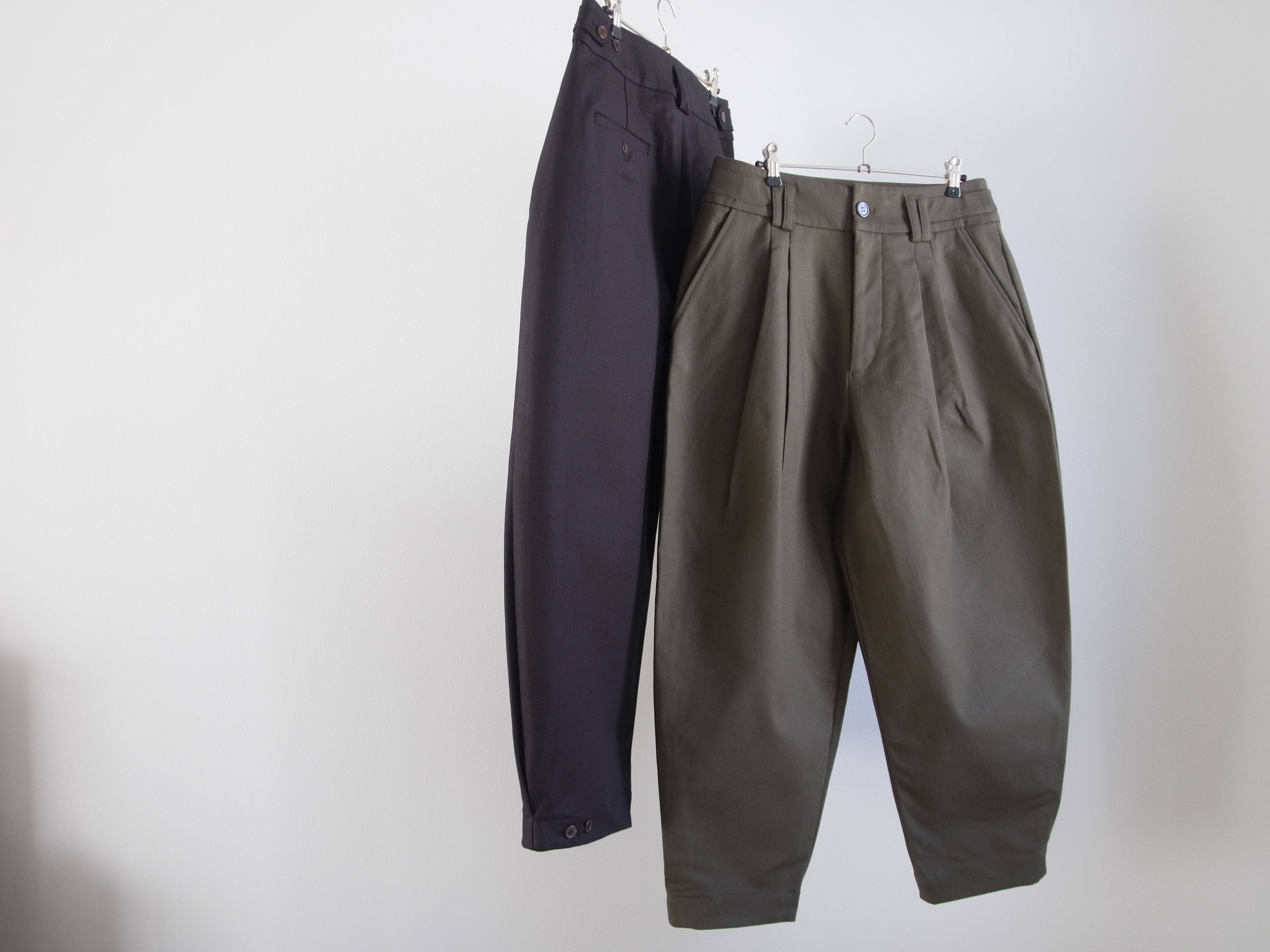 SALUE egg pants herringbone linen サルエ unisex egg pants C／herringbone linen〈black〉 | SALUÉ