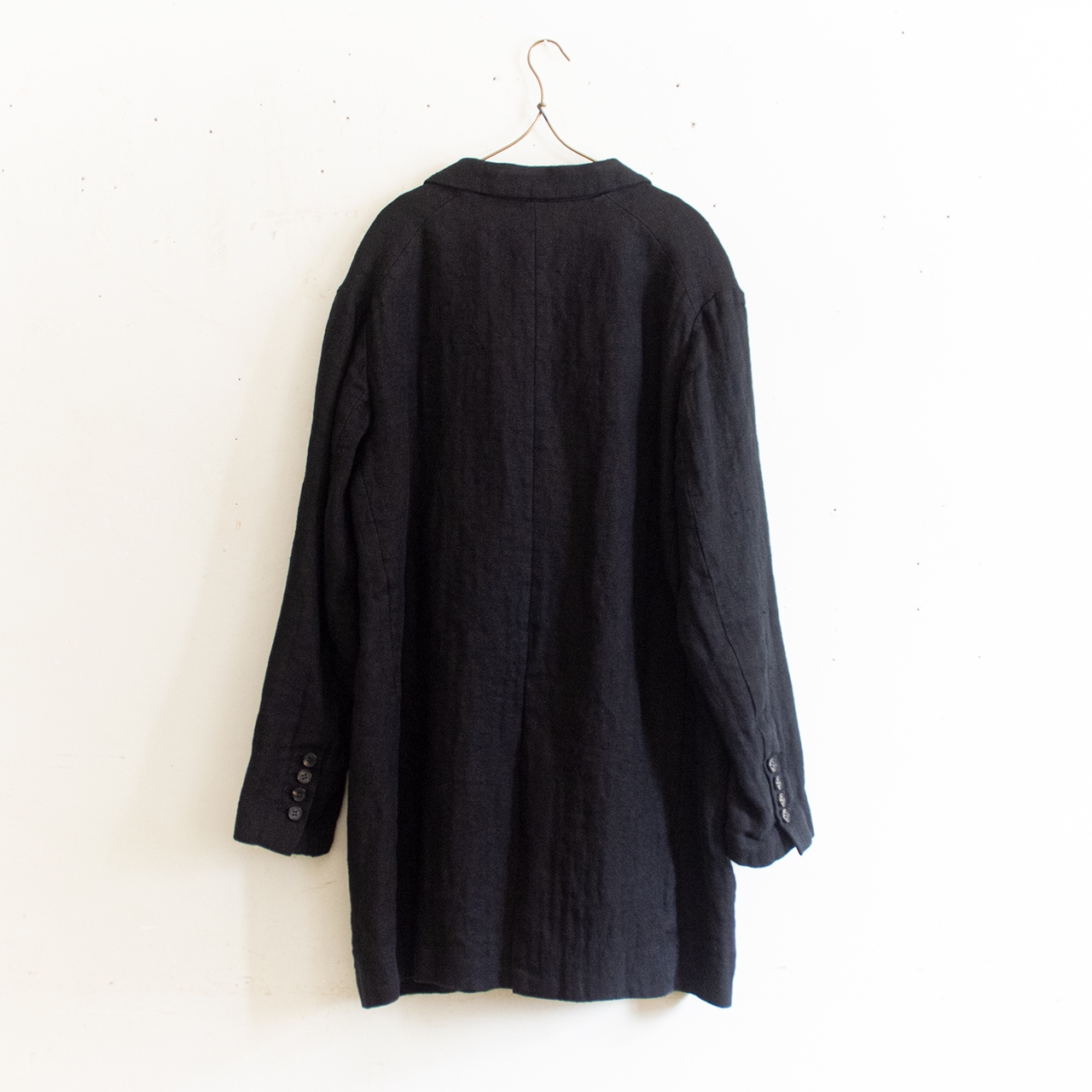 サルエ SALUE リネンジャケット ヘリンボーン ブラック unisex coat jacket／herringbone linen〈black〉 | SALUÉ