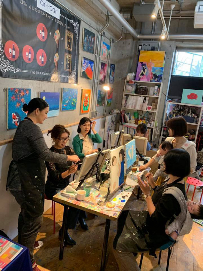 活動レポート Art Englishで右脳と左脳のチューニング アート部 英語部共催 英語 絵画 英語で絵を習おう 育休コミュニティ Mirais