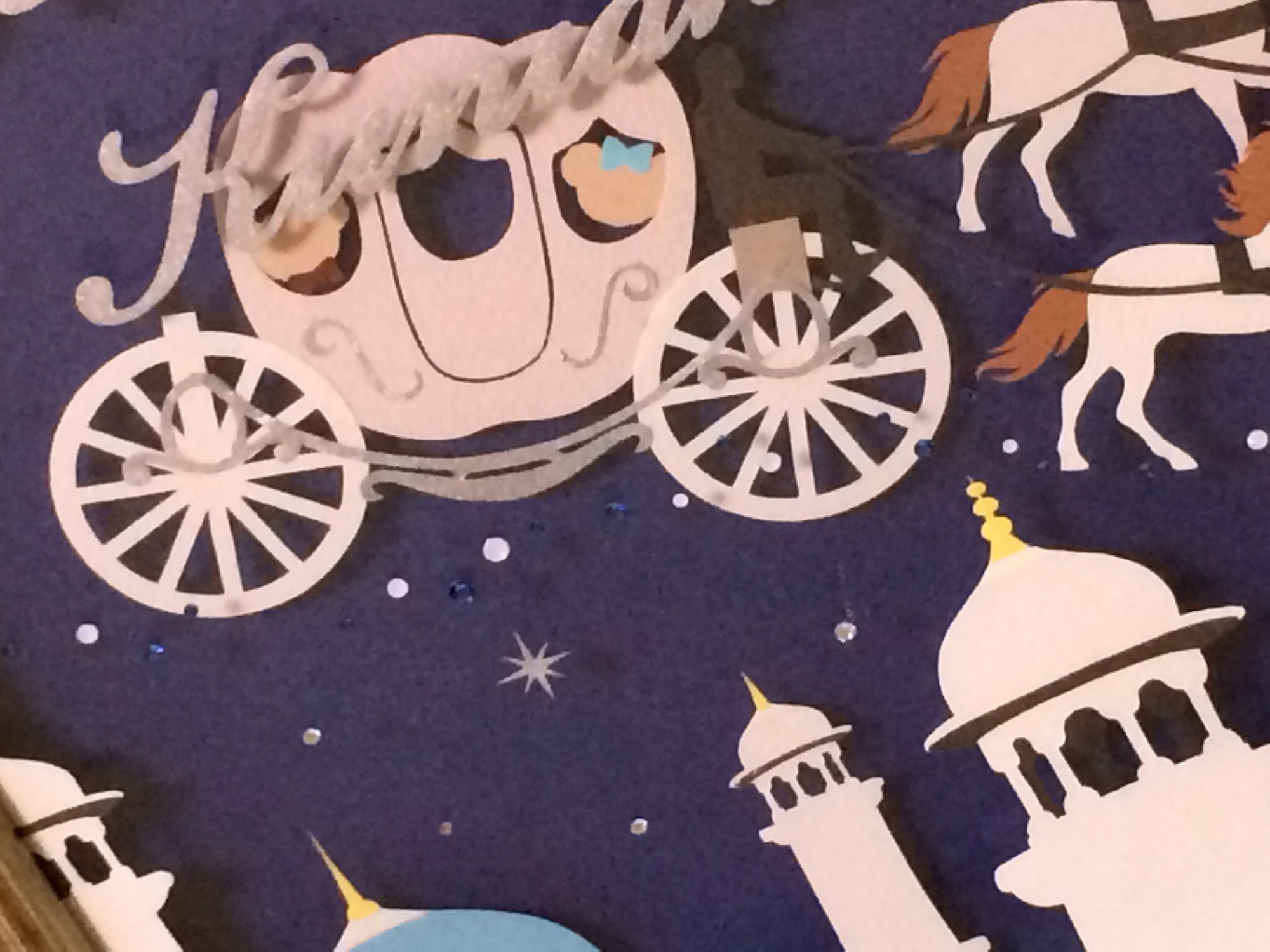 お城へ向かう5頭引きの馬車 | 紙の想い〜手作りウェルカムボード