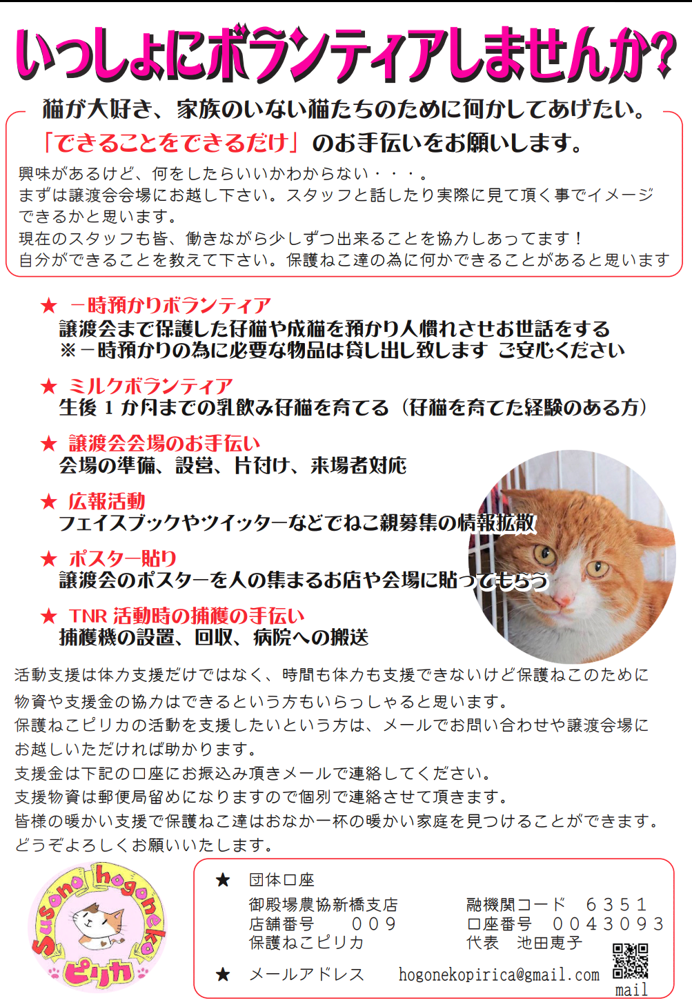 ご寄付して頂いたかたに手作り猫雑貨プレゼント  保護ねこ ピリカ