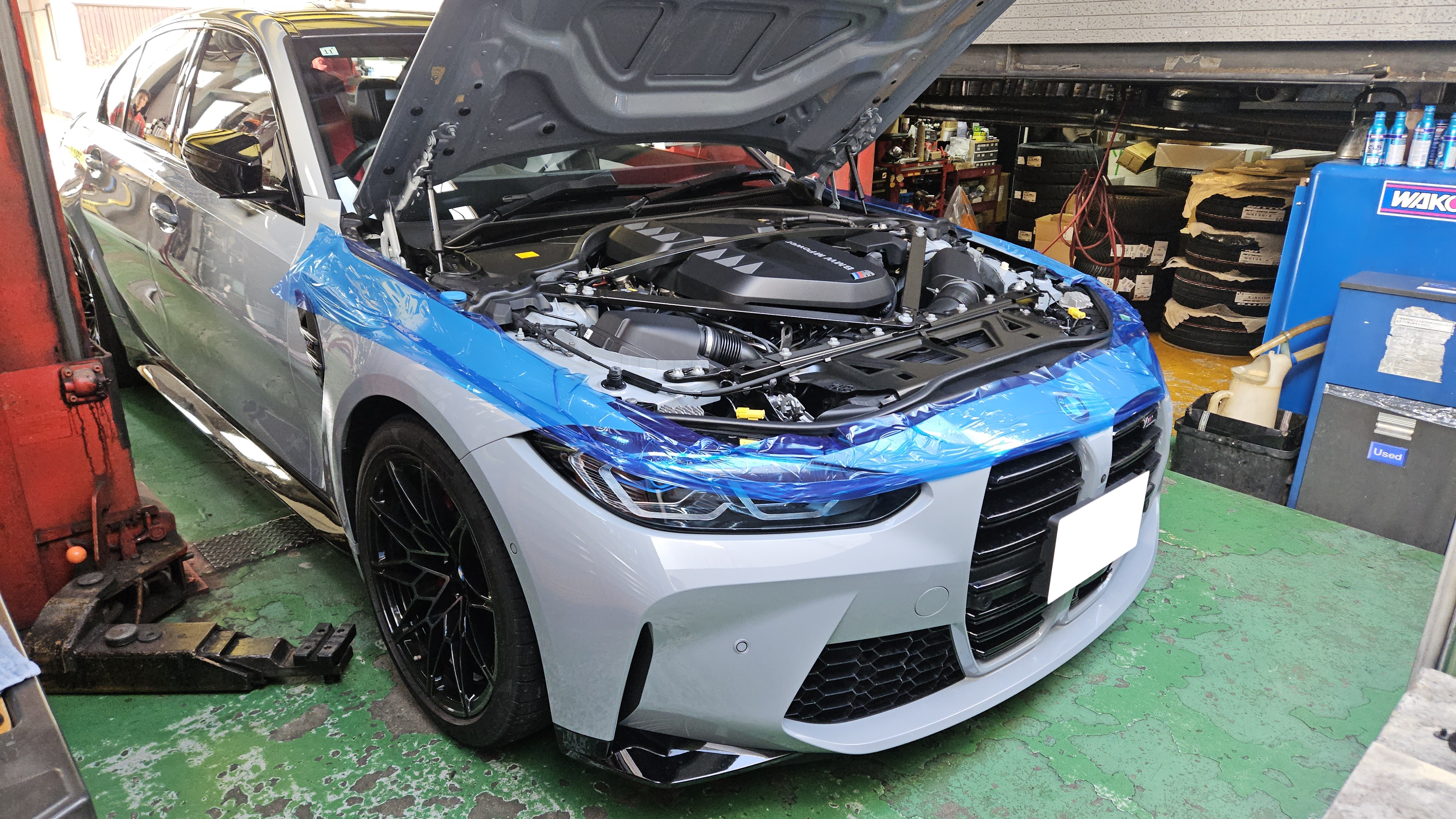BMW G80 M3 KW HASキット&3DDesign リップスポイラー取り付け