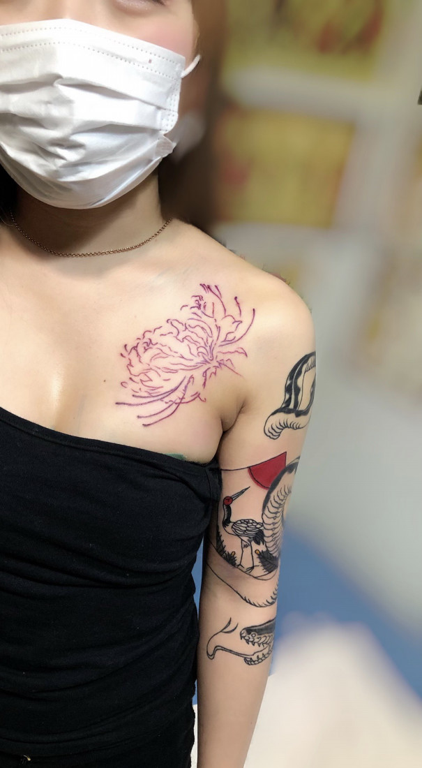 No 85 彼岸花 花札 岡山県 倉敷市 タトゥー スタジオ 岡山 タトゥー 倉敷タトゥー ロータスタトゥー Lotus Tattoo Studio