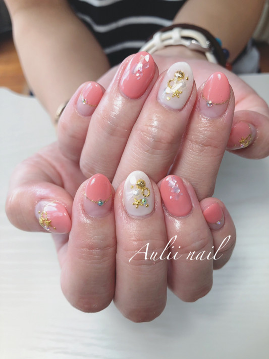 夏ネイル 可愛い Nail Salon Aulii