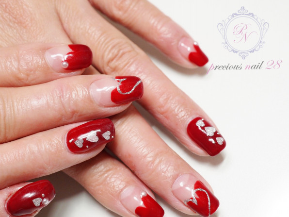 大人なハートフレンチ 京都駅八条口ネイルサロン Precious Nail28 大人なハートフレンチ 京都駅八条口ネイルサロン Precious Nail28