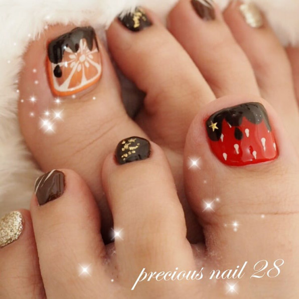 美味しそうなフットネイル 京都駅八条口ネイルサロン Precious Nail28