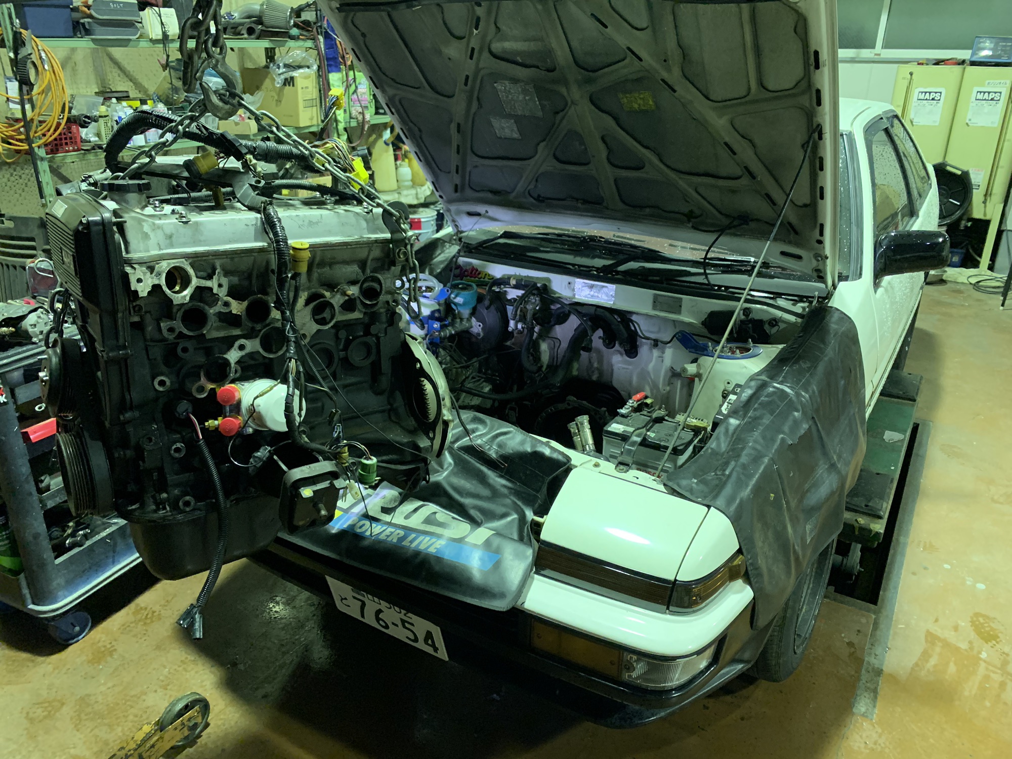 富山より、AE86リビルトエンジンにLINK化作業開始 | Racing Service