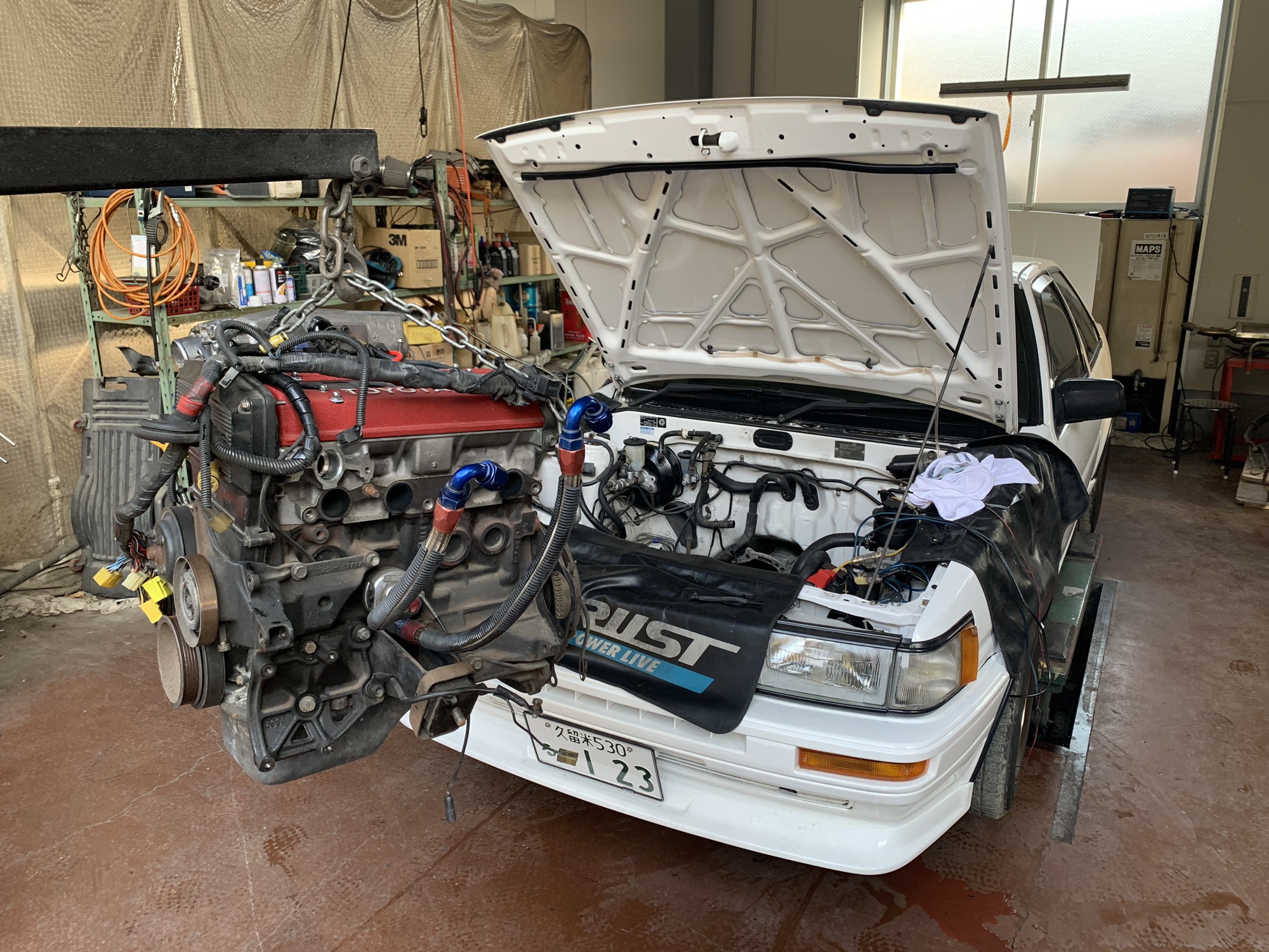 AE86、エンジン降ろしから搭載準備まで | Racing Service YASU