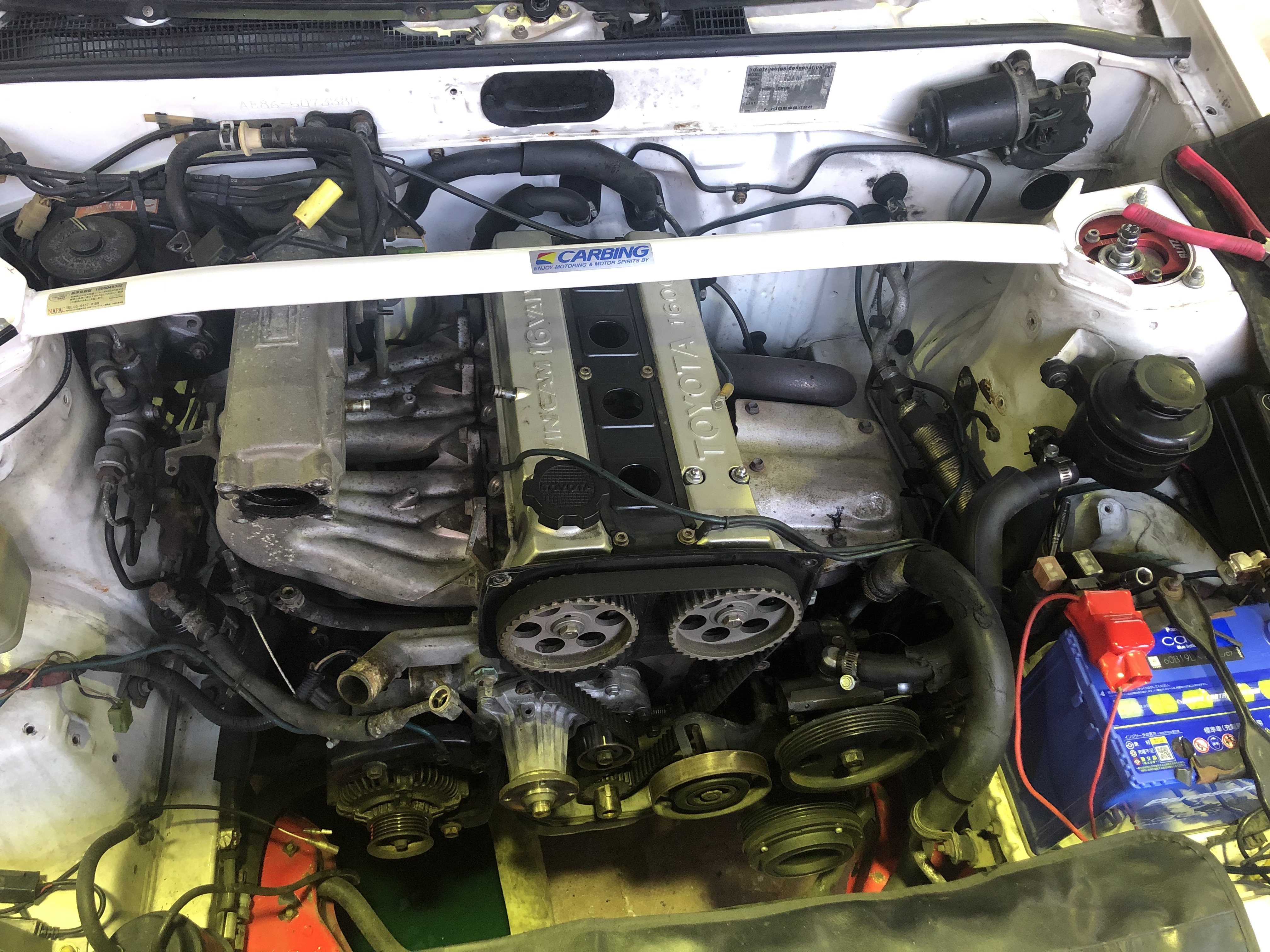 AE86フルコンLINK ECU CV KIT取付中、そしてサクラム管装着 | Racing