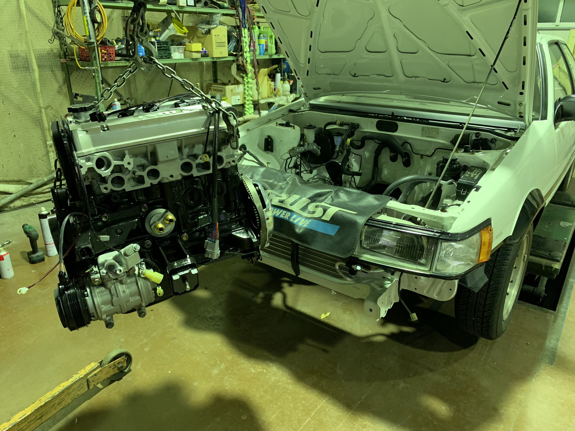 AE86 4.5AG 4スロエンジン搭載、オイルクーラー取り付け | Racing Service YASU ~total tuning  proshop~