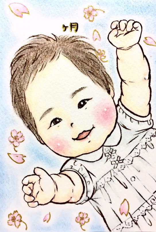 リアルなタッチ むちむち 赤ちゃんの記念日に Atelier Acharatta アトリエあちゃらった 似顔絵 イラスト アート