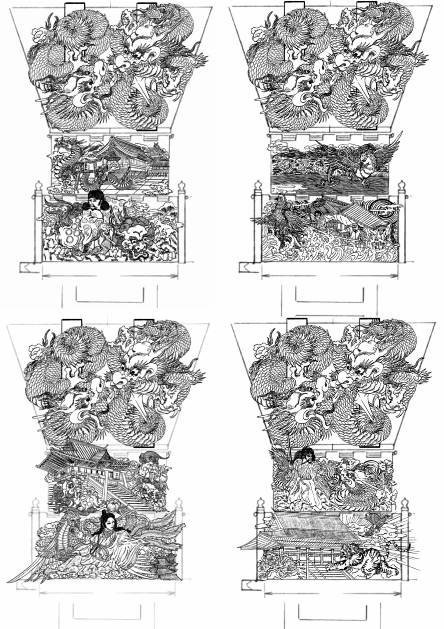 太鼓祭り 布団締め 阿龍（1体）のみ 金糸銀糸 太鼓台 - 工芸品