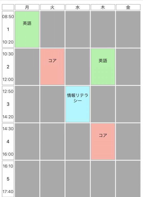 新入生お役立ち情報その 時間割の作り方 千葉大学 漕艇部