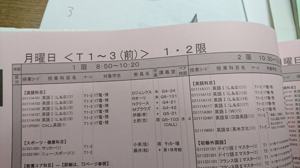 時間割の作り方教えます 千葉大学 漕艇部