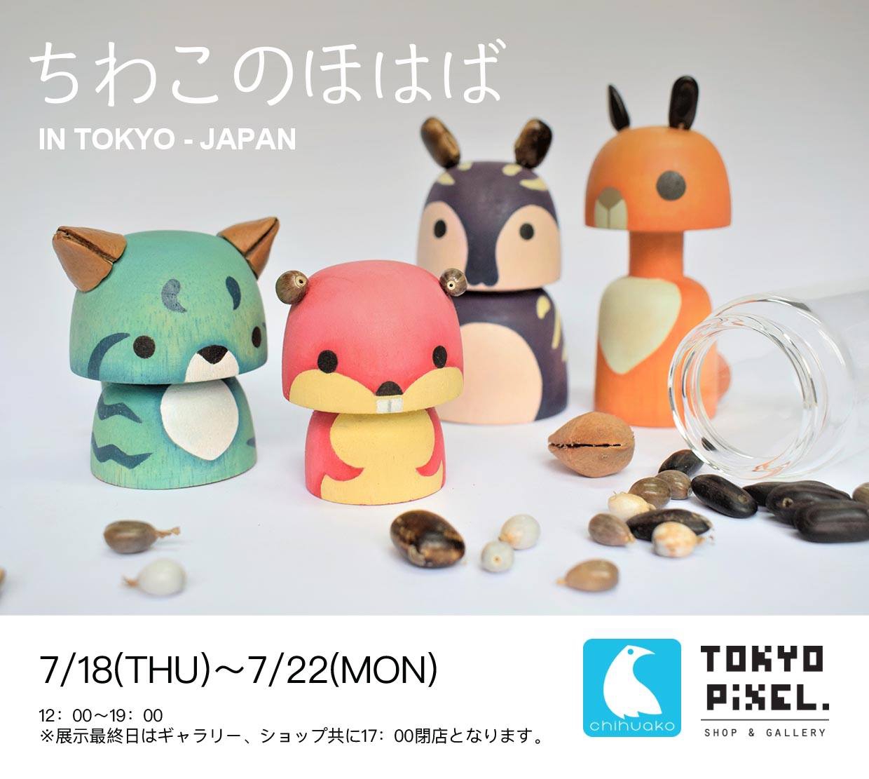 19 7 18 7 22 Chihihuako Taller アトリエ チワコ 個展 ちわこのほはば Tokyo Pixel Shop Gallery