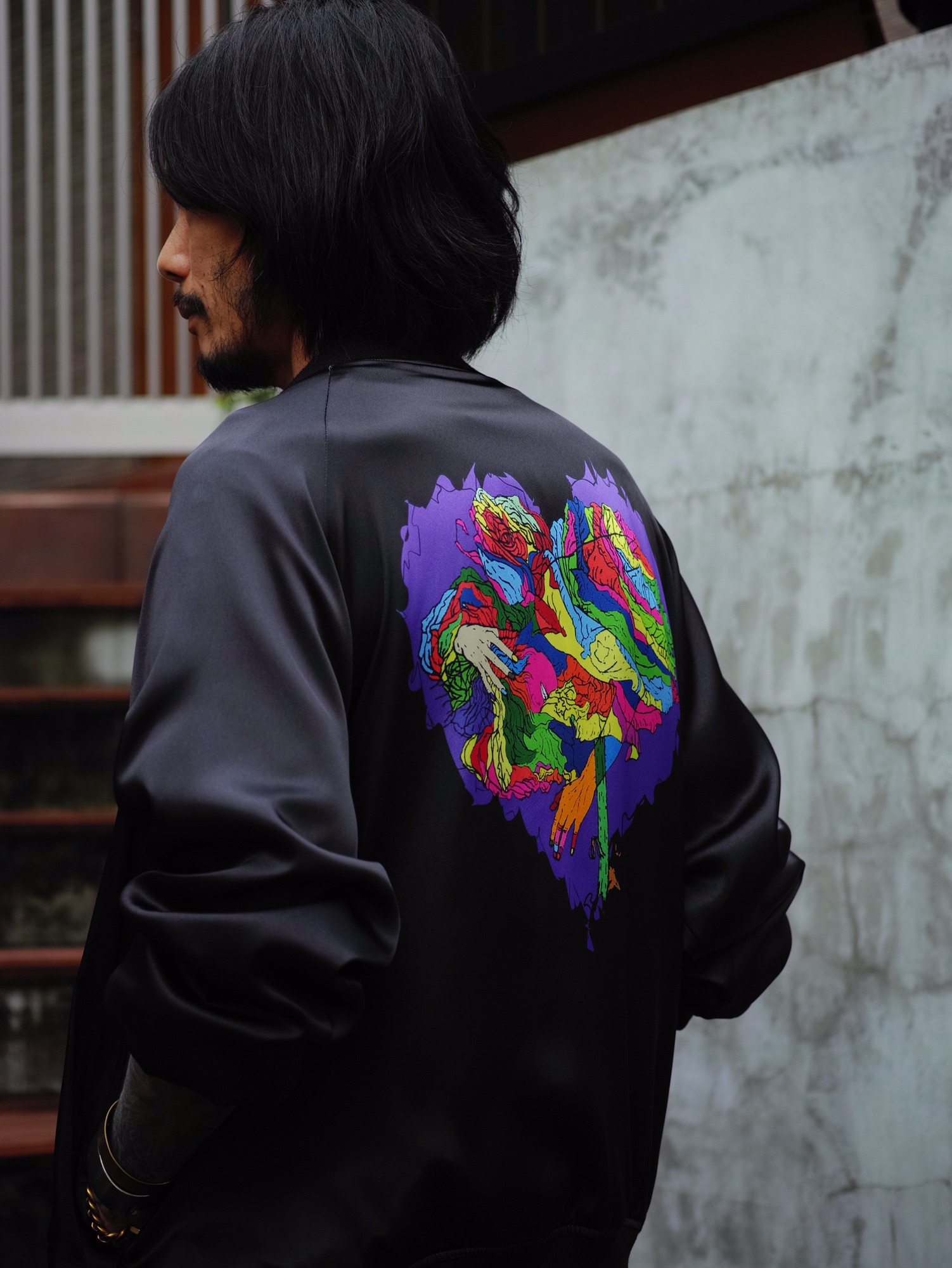 VARDE77 JUNKIE HEART SATIN JACKET