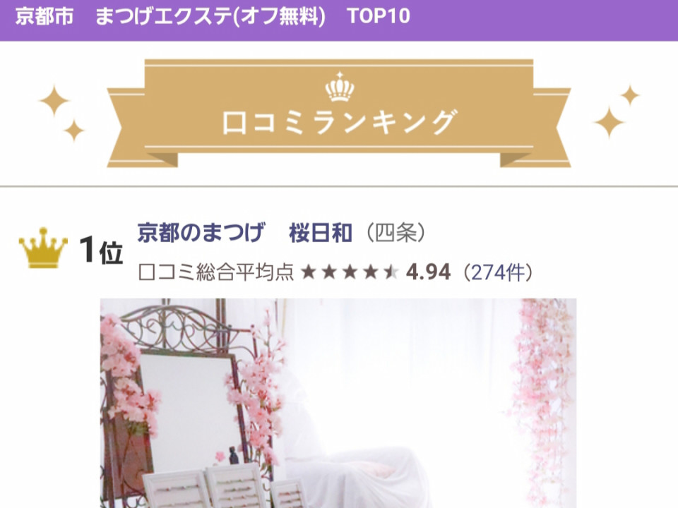 口コミランキング1位 ありがとうございます 京都のまつげ桜日和