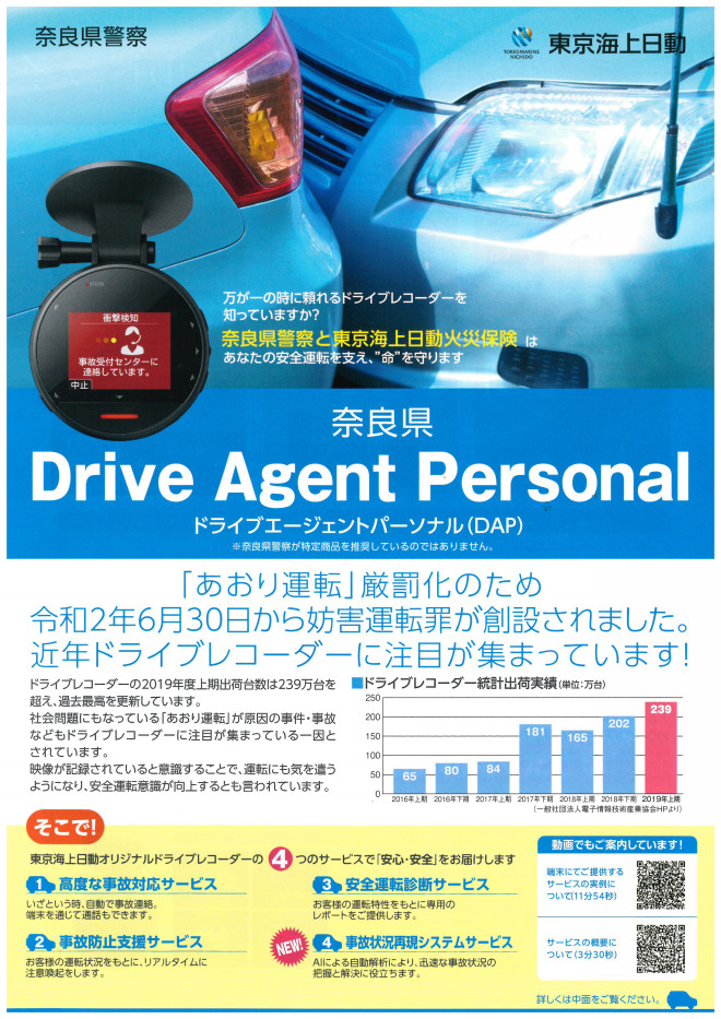 奈良県警と東京海上日動のコラボチラシ 有限会社保険プラン社 保険プラン社 奈良の保険代理店 東京海上日動代理店 奈良県警と東京海上日動のコラボチラシ 有限会社保険プラン社 保険プラン社 奈良の保険代理店 東京海上日動代理店