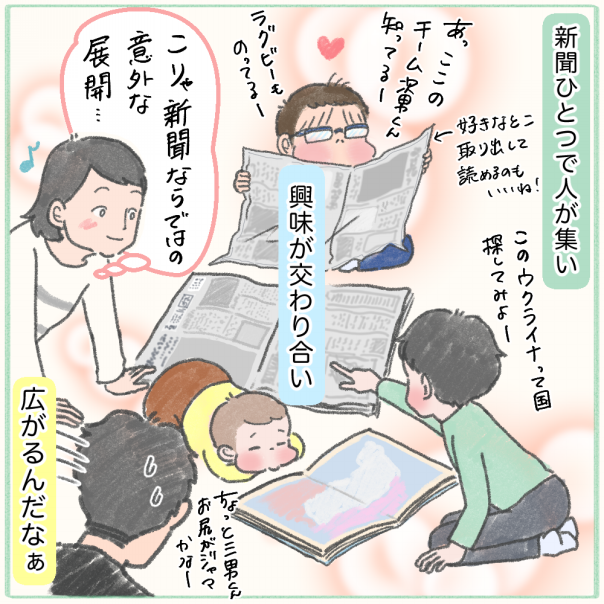 漫画 新聞がつくってくれた 家族が交わり合う時間 わたしとしんぶん