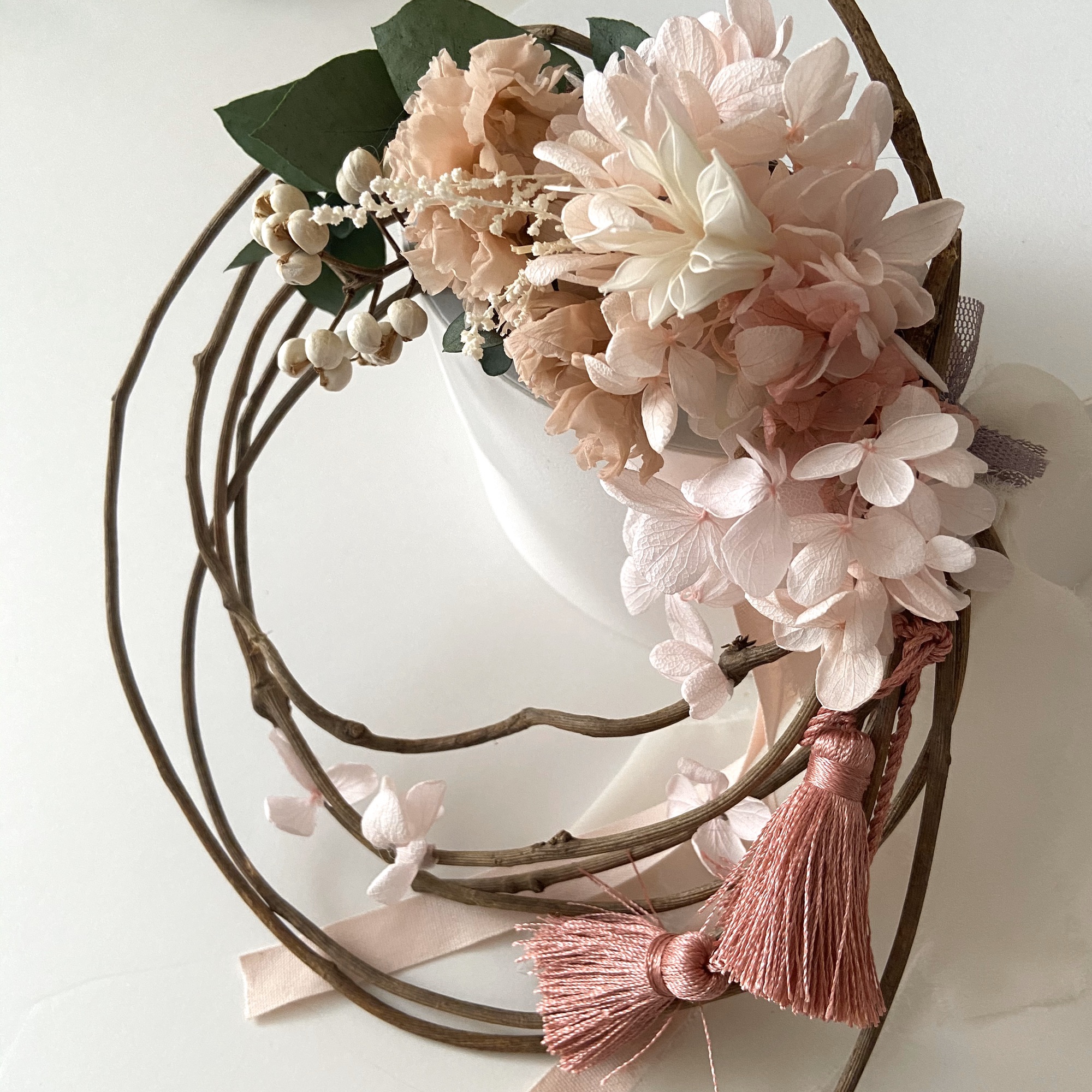 春のお花いっぱいナチュラルリース 春のお花いっぱいナチュラルリース