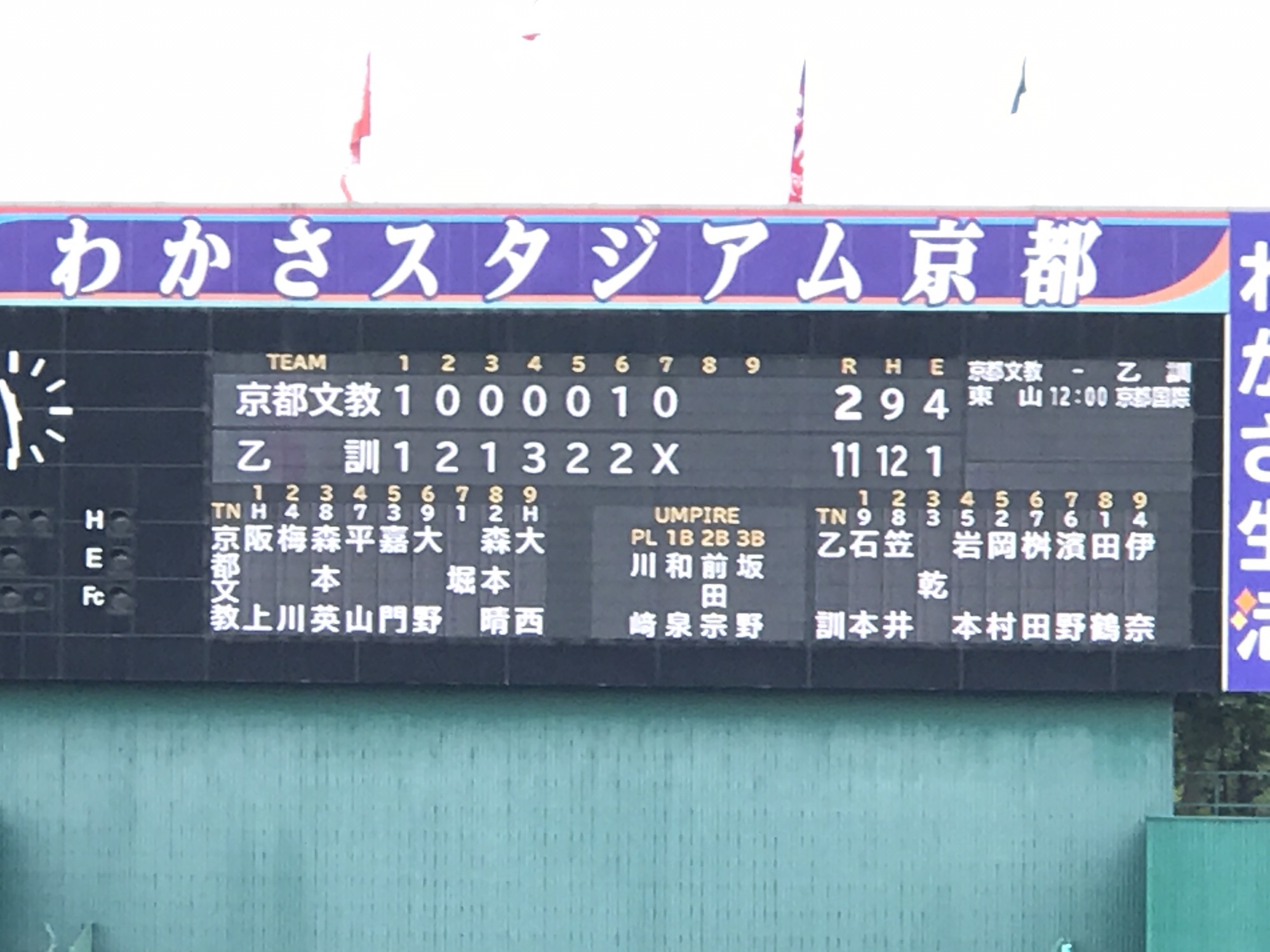 全国高等学校野球選手権京都大会 準々決勝(7月23日) | 京都府立乙訓