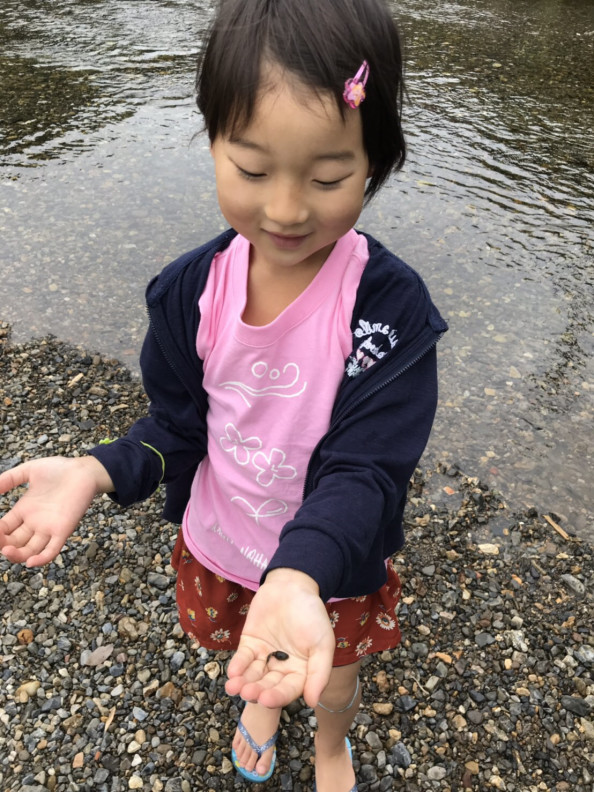 小学生さん 7月6日京北川遊び 認可外保育施設 つぼみの家