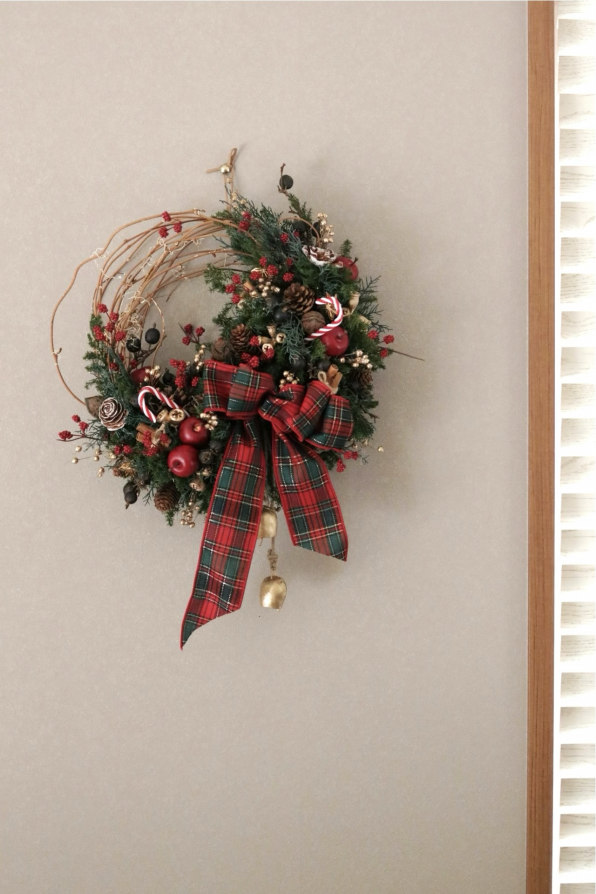 11月の花あそび「Cozy Vintage Christmas −クリスマスのハーフリース