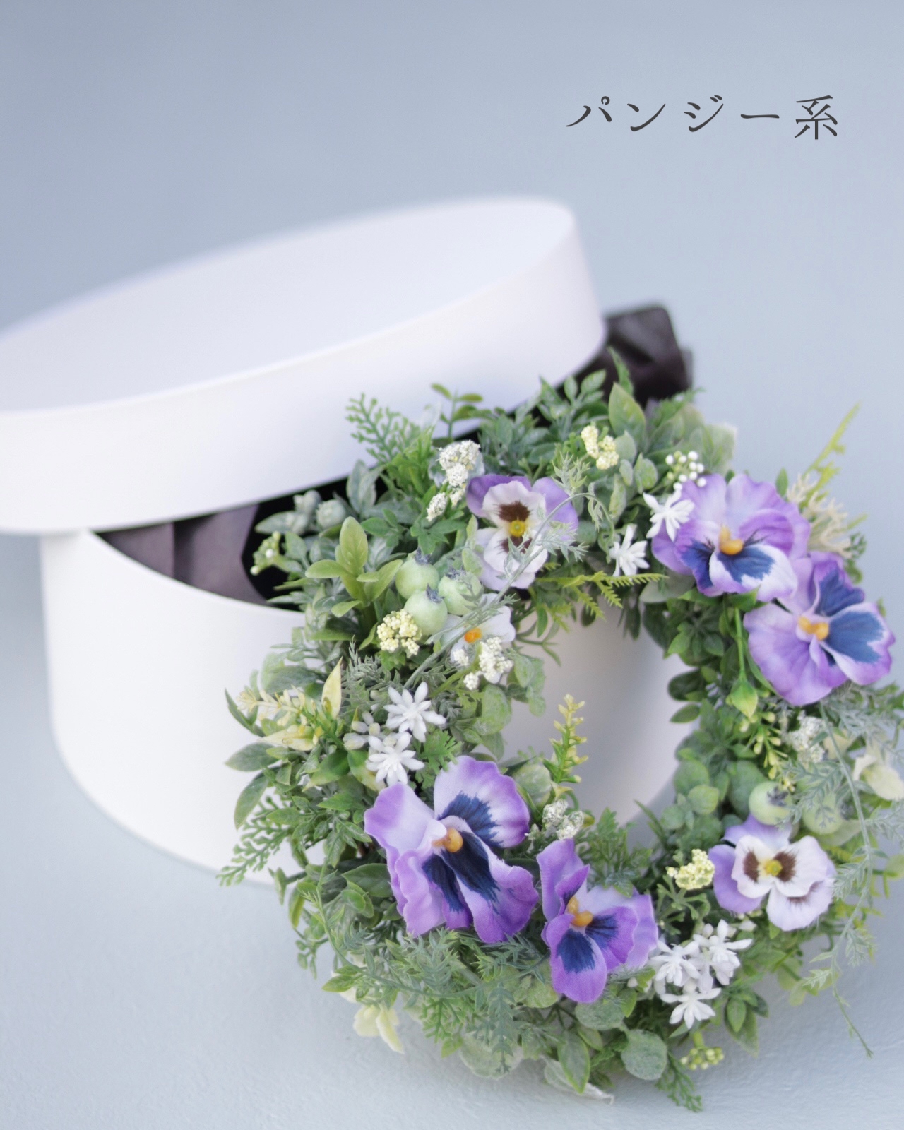 キャロルウィルソン ペーパーボックス パンジー リース ビオラ 花柄