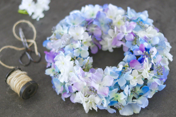 6.春色オーバルリース 紫陽花リース （6.春色オーバルリース 紫陽花 