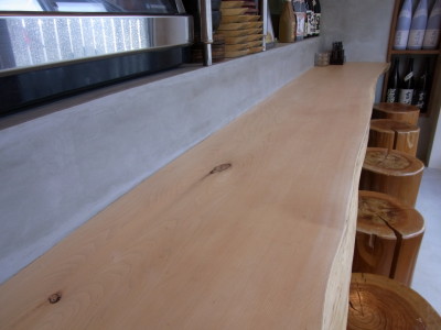 アメリカヒバ 米ヒバ 一枚板 無節無垢材 カウンター テーブル-