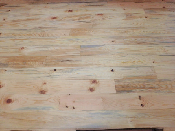 松ブルーステイン壁 貼りあがりました 東京 吉祥寺の勝又木材 一枚板カウンター