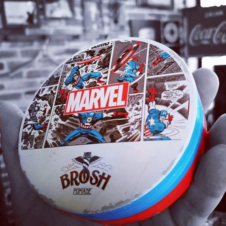 BROSH ✗ MARVEL』のコラボ!! キャプテン・アメリカを配したポマード