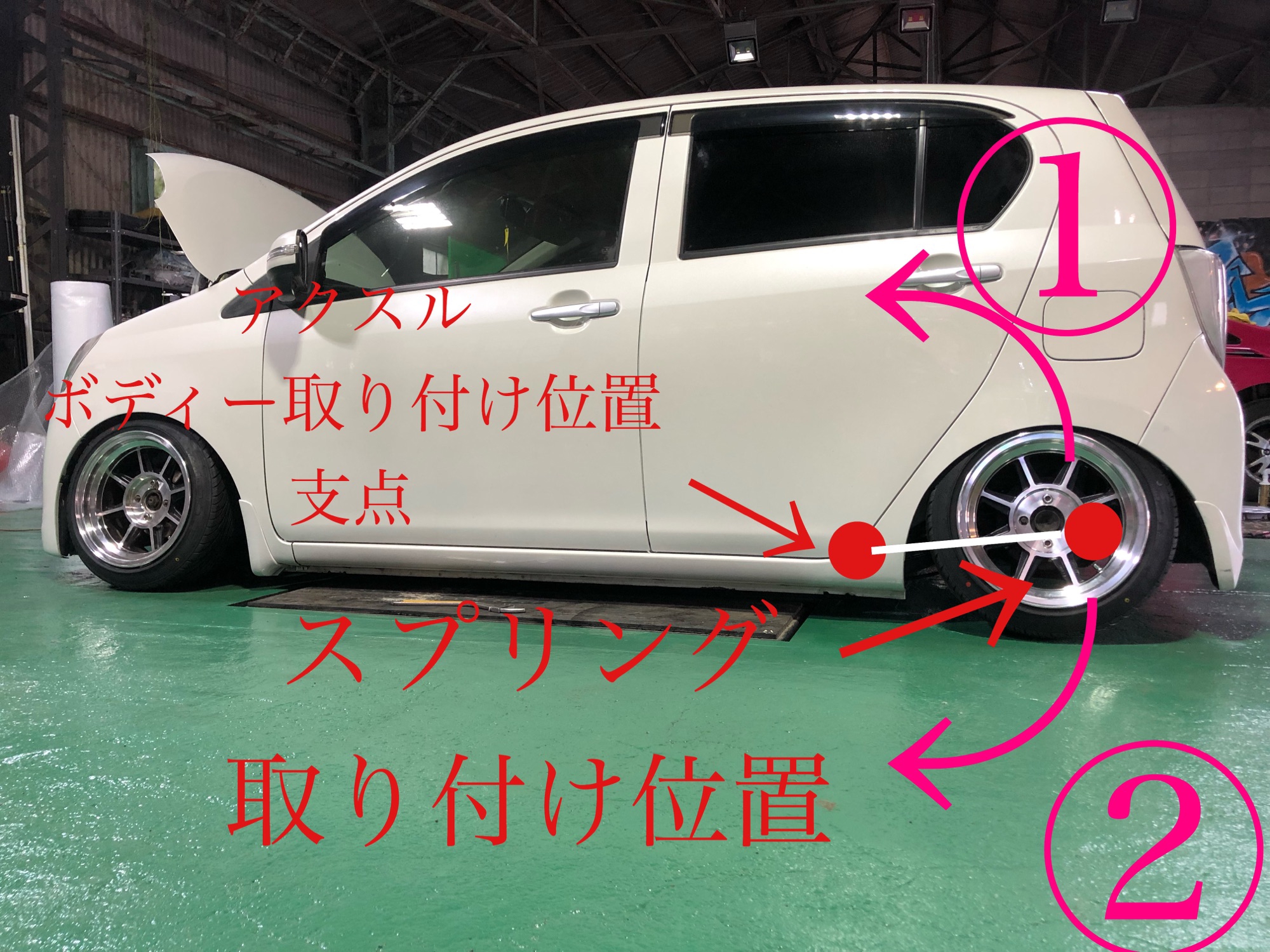 希少？LA150 ダイハツ車 ちび鬼 キャンバー可変アクスル-