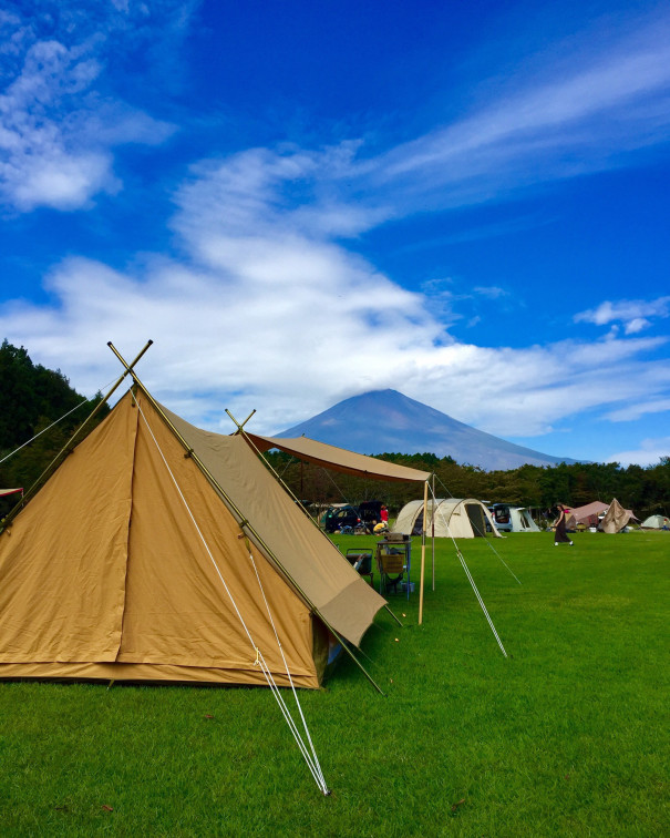 富士山 と綺麗な芝生のフリーサイト最高でした やまぼうしキャンプ場 Hoshi Camp
